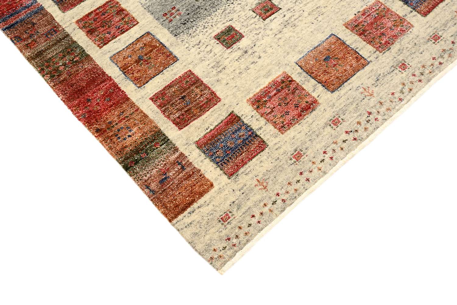 Tapis de couloir Tapis Gabbeh - Loribaft Indus - 247 x 82 cm - multicolore