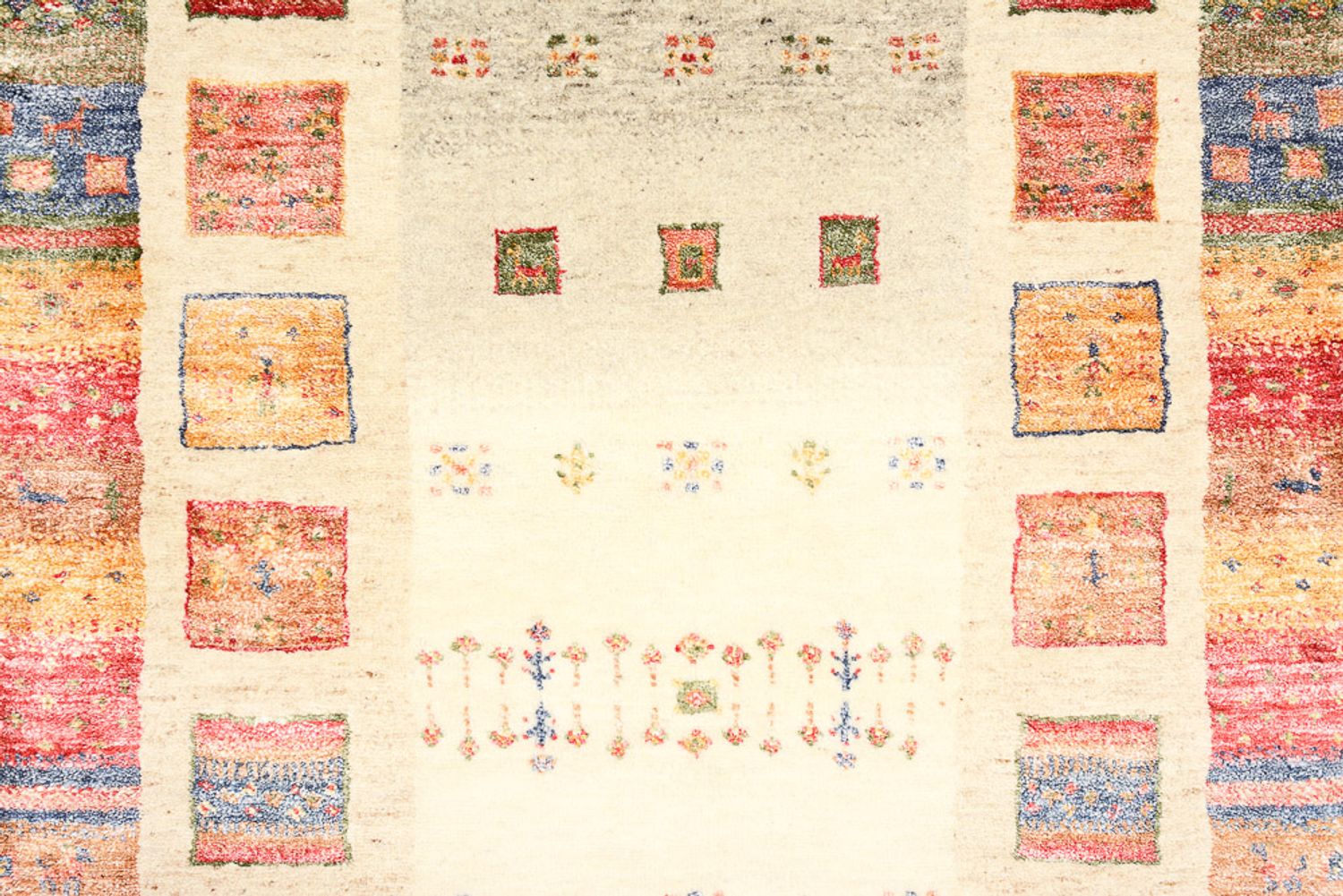 Runner Gabbeh Rug - Loribaft Indus - 296 x 83 cm - multicolored