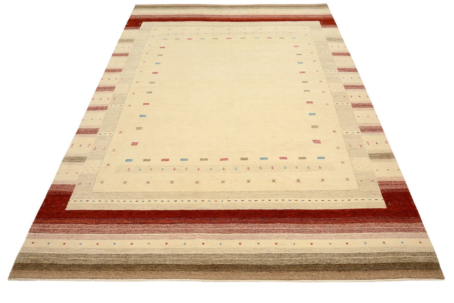 Gabbeh Rug - Loribaft Indus - 356 x 255 cm - light beige