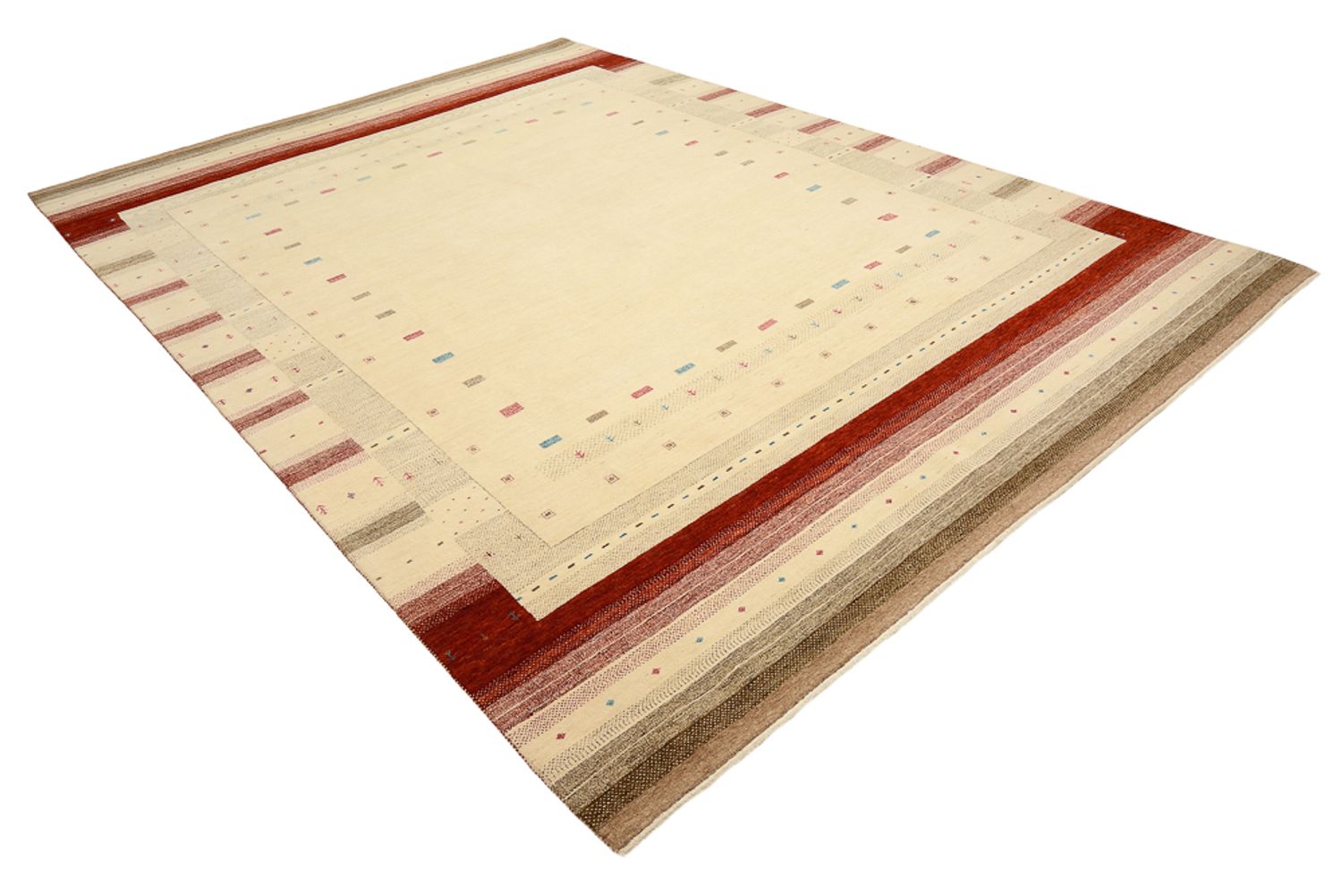 Gabbeh Rug - Loribaft Indus - 356 x 255 cm - light beige