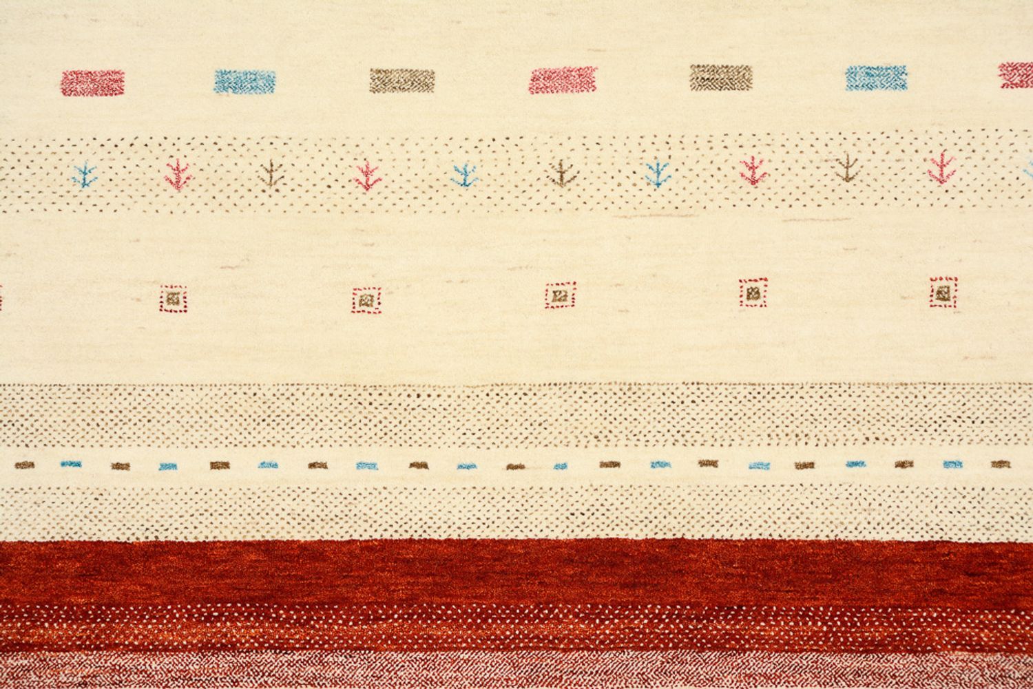 Gabbeh Rug - Loribaft Indus - 356 x 255 cm - light beige