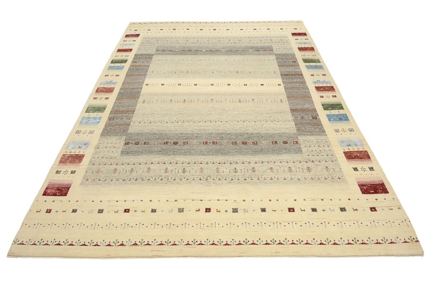 Tapete Gabbeh - Loribaft Indus - 339 x 248 cm - multicolorido