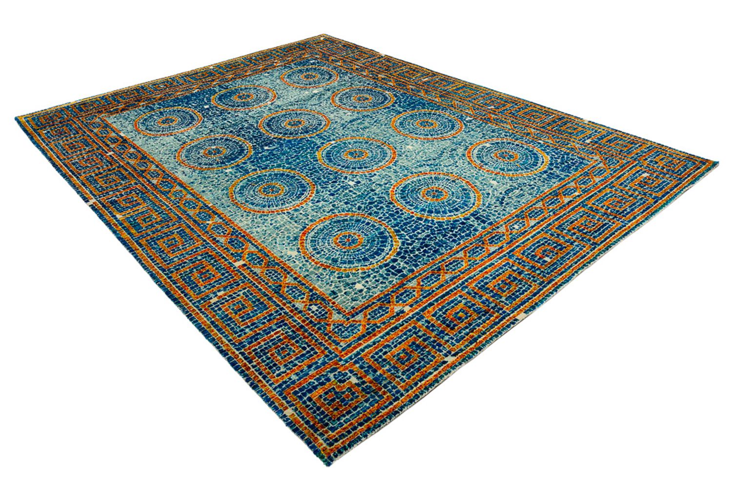 Designer Teppich - 309 x 245 cm - blau