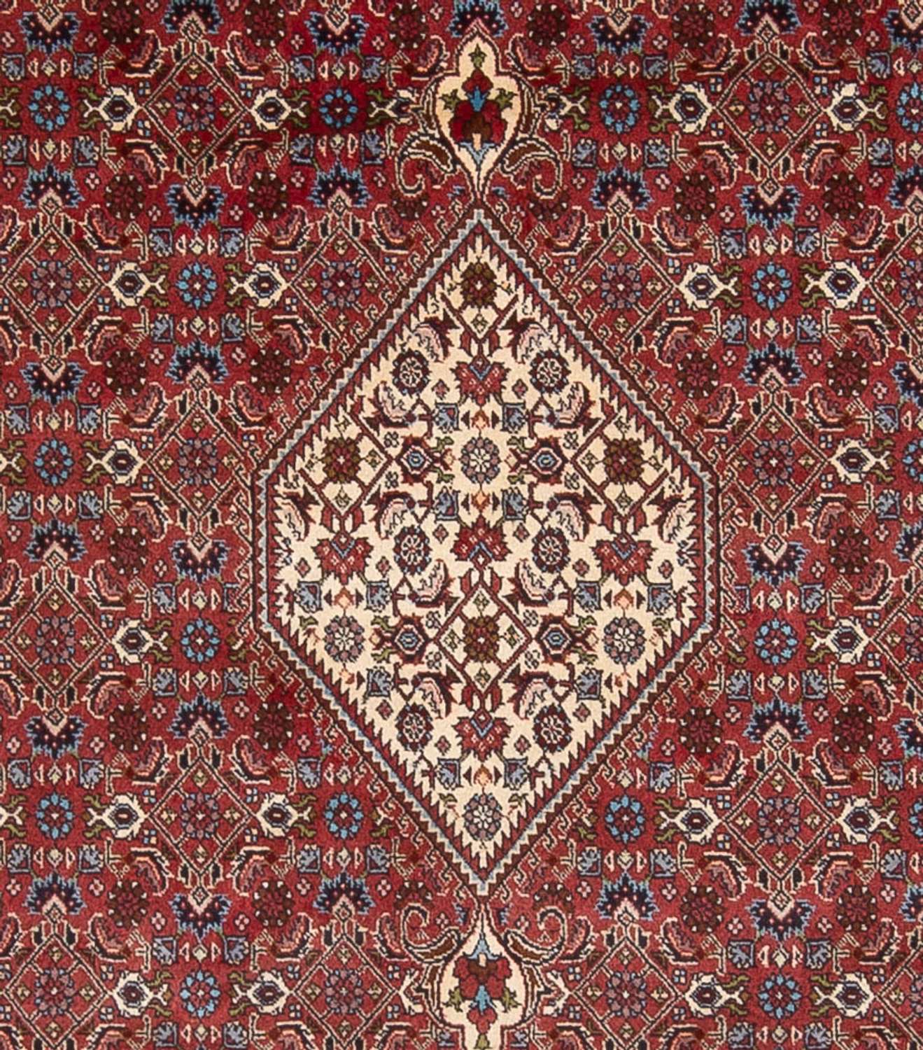 Tapis persan - Bidjar - 294 x 253 cm - rouge foncé