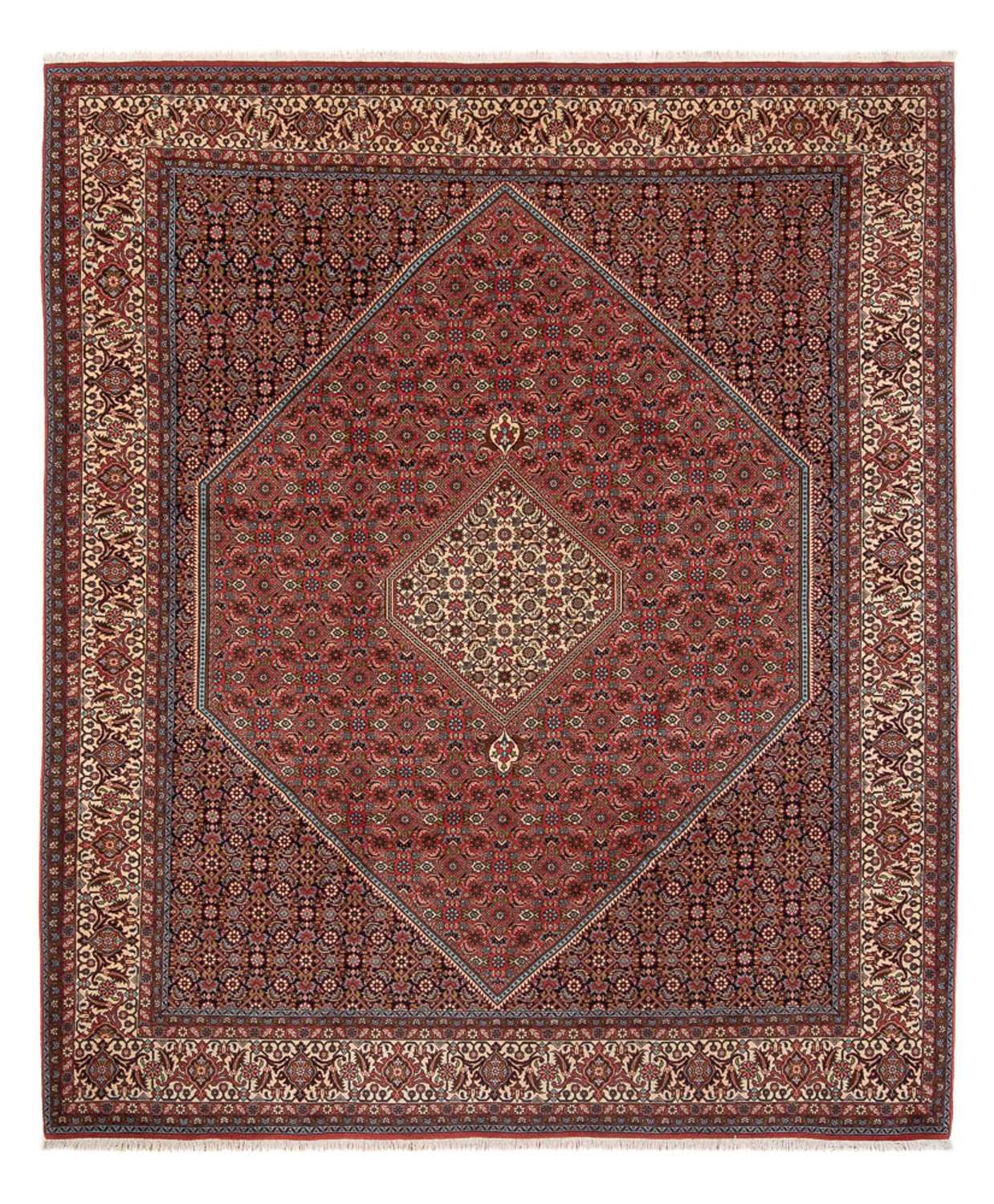 Alfombra persa - Bidjar - 314 x 255 cm - rojo oscuro