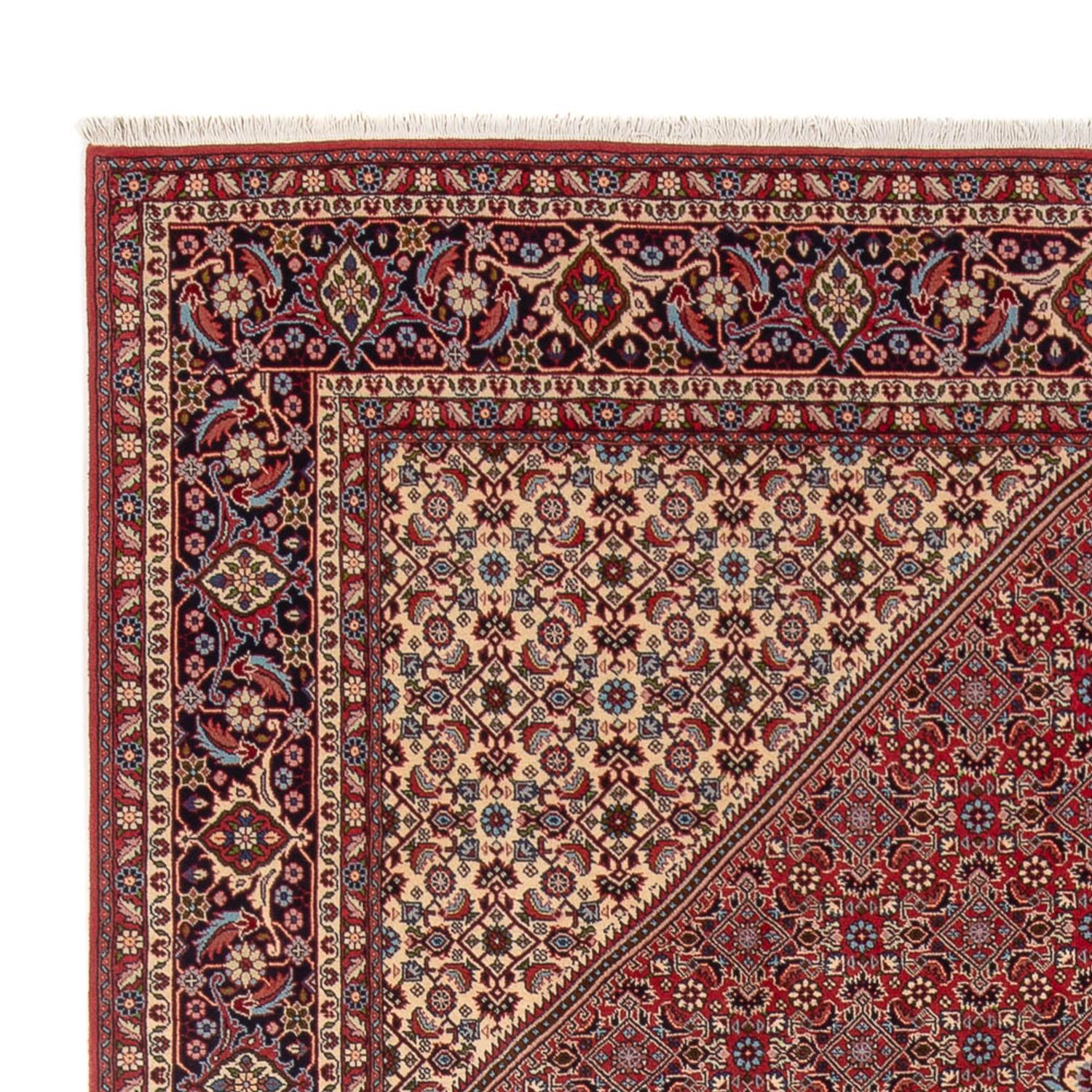 Alfombra persa - Bidjar - 341 x 246 cm - rojo oscuro