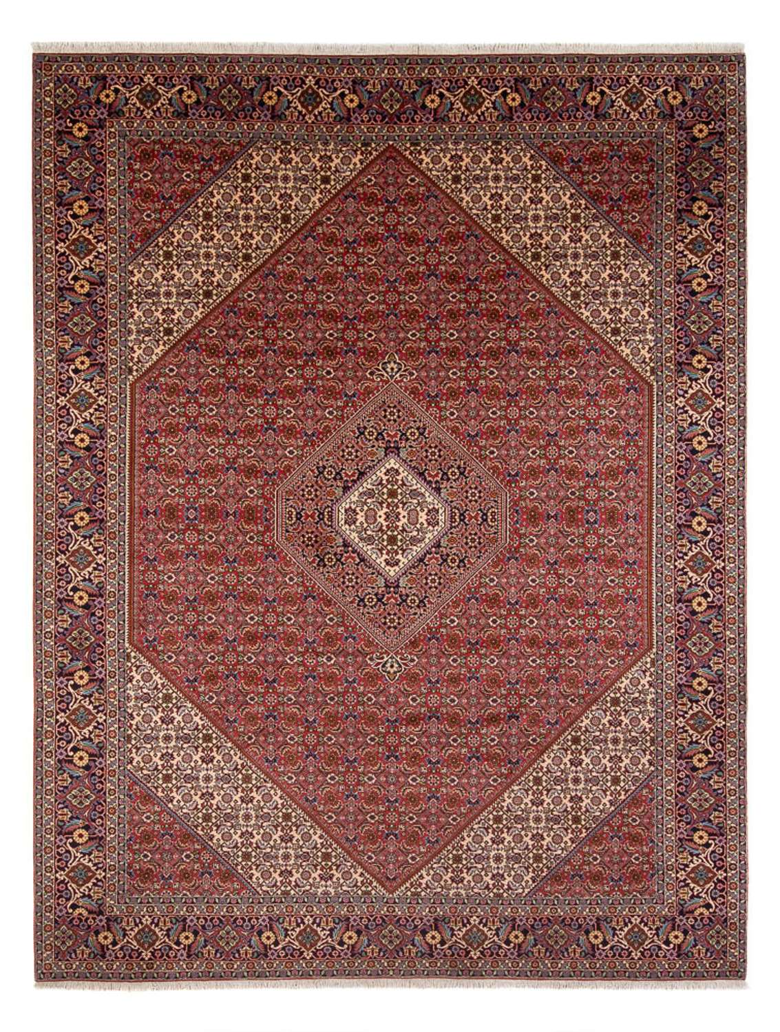 Alfombra persa - Bidjar - 339 x 249 cm - rojo oscuro