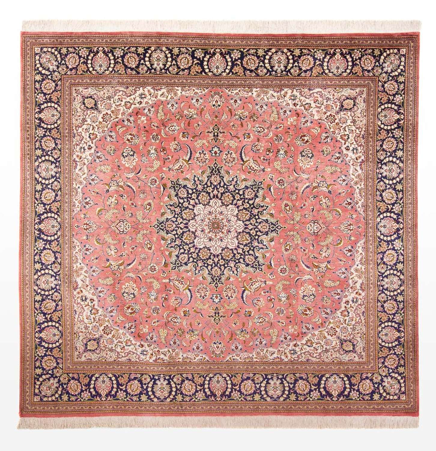 Silketeppe - Ghom Silk - Premium square  - 247 x 247 cm - lys rød