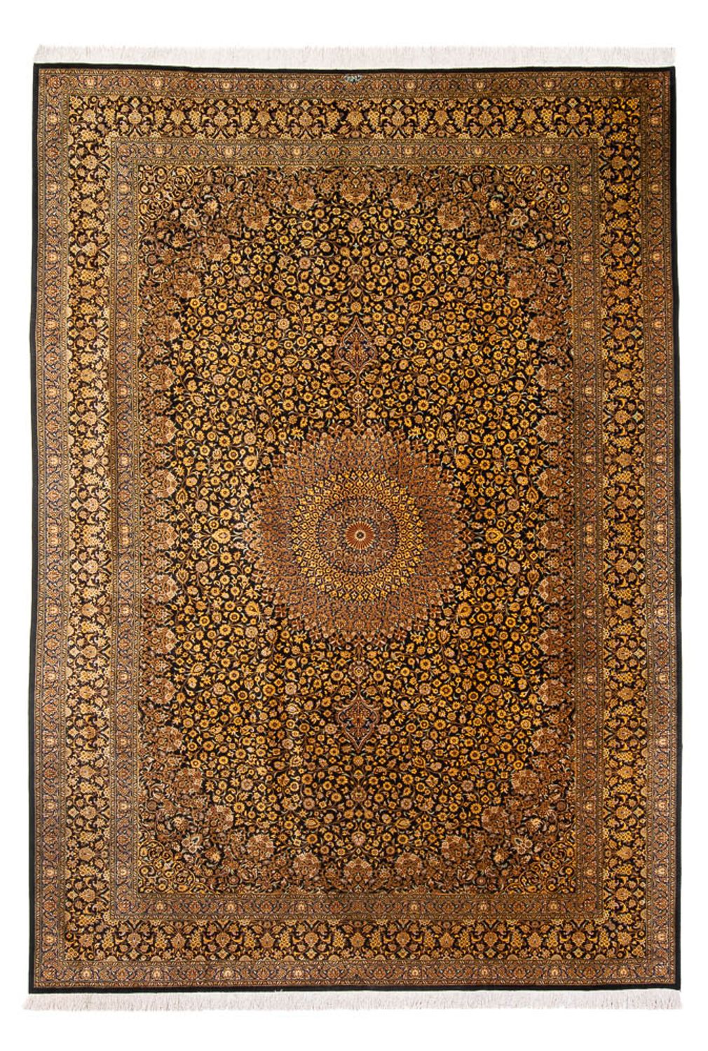 Silk Carpet - Ghom Silk - Premium - 353 x 242 cm - svart