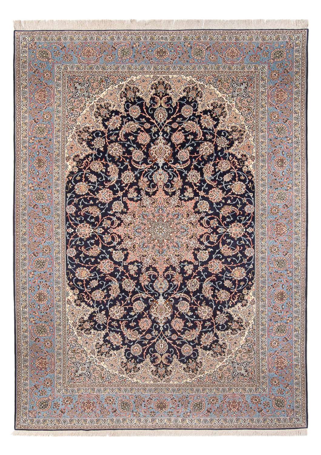 Tapis persan - Isfahan - Premium - 355 x 248 cm - bleu foncé