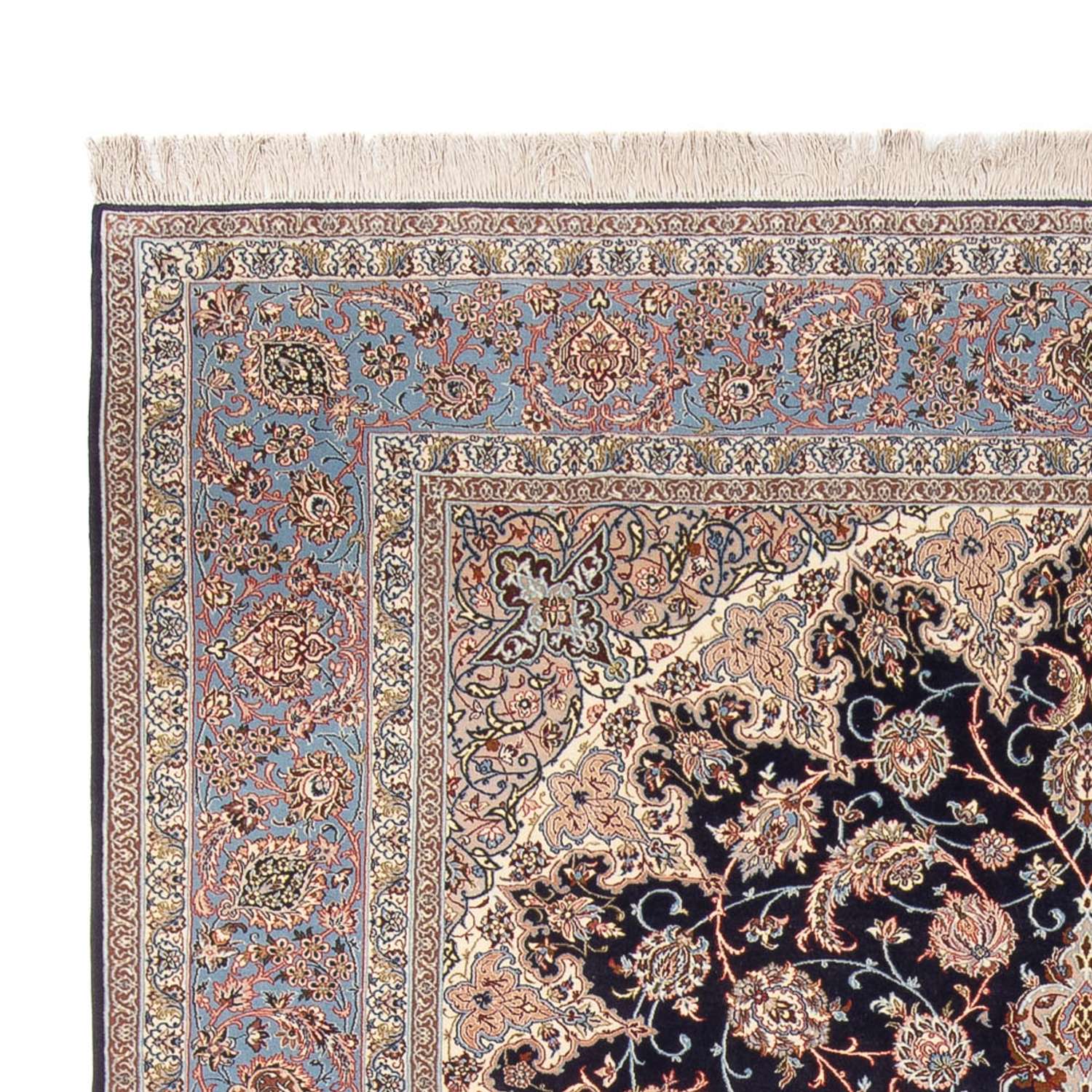 Tapis persan - Isfahan - Premium - 355 x 248 cm - bleu foncé