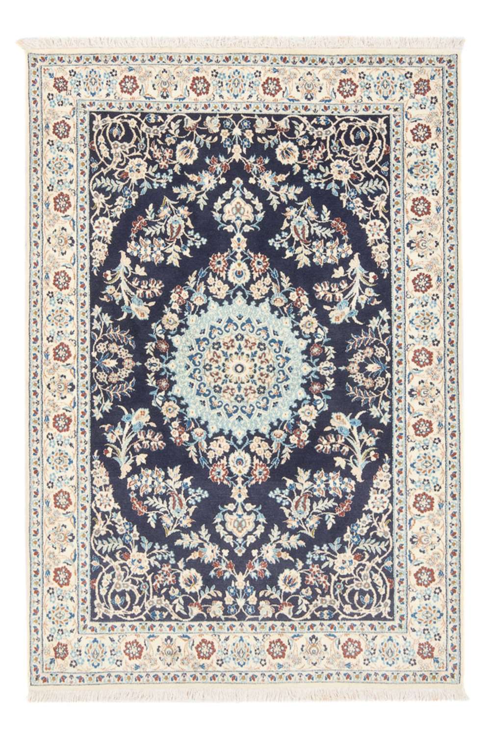 Tapis persan - Nain - Premium - 150 x 102 cm - bleu foncé