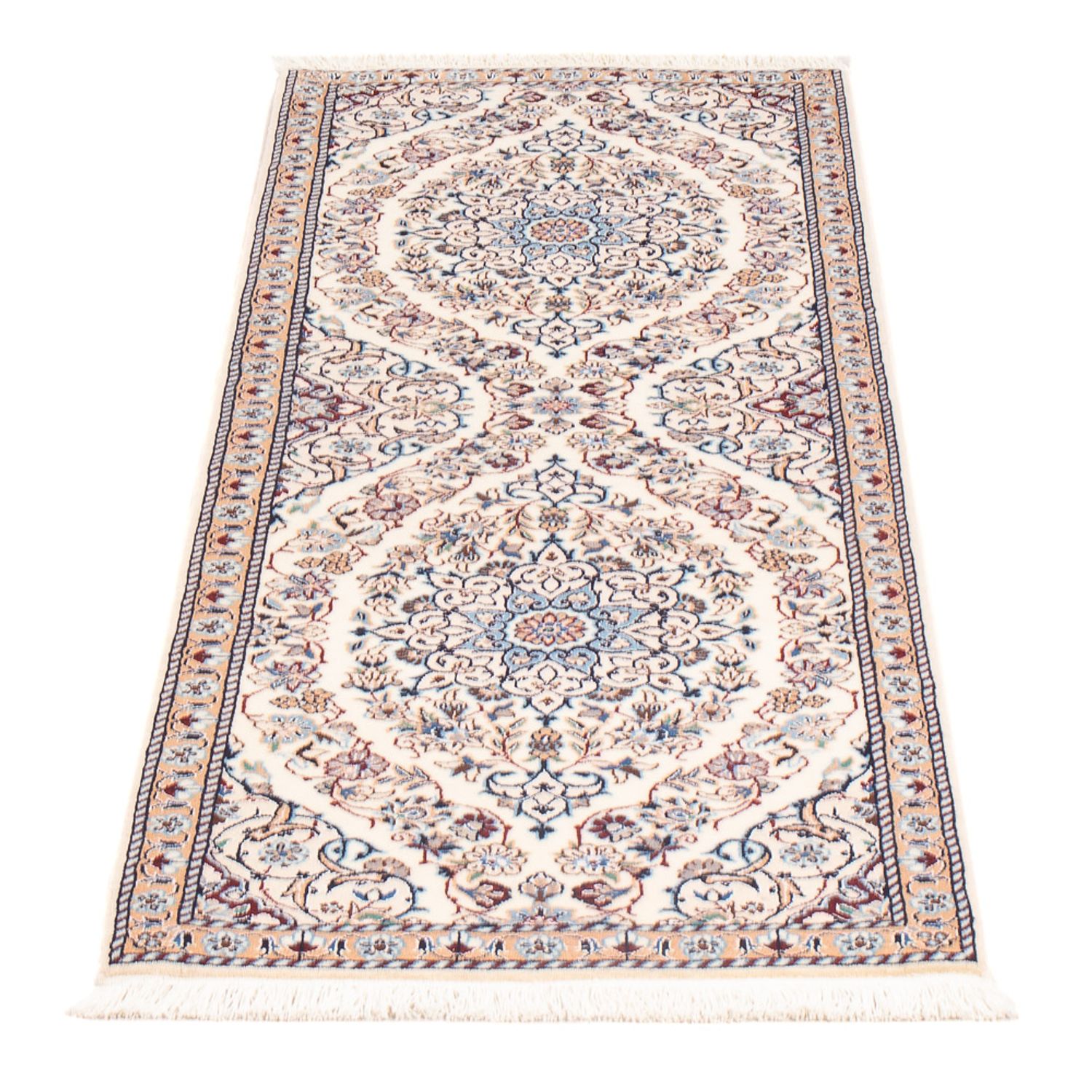 Tapis de couloir Tapis persan - Nain - Premium - 150 x 50 cm - crème