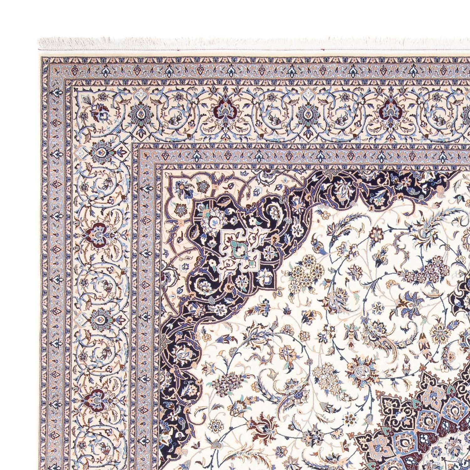 Persisk matta - Nain - Premium kvadrat  - 308 x 308 cm - grädde