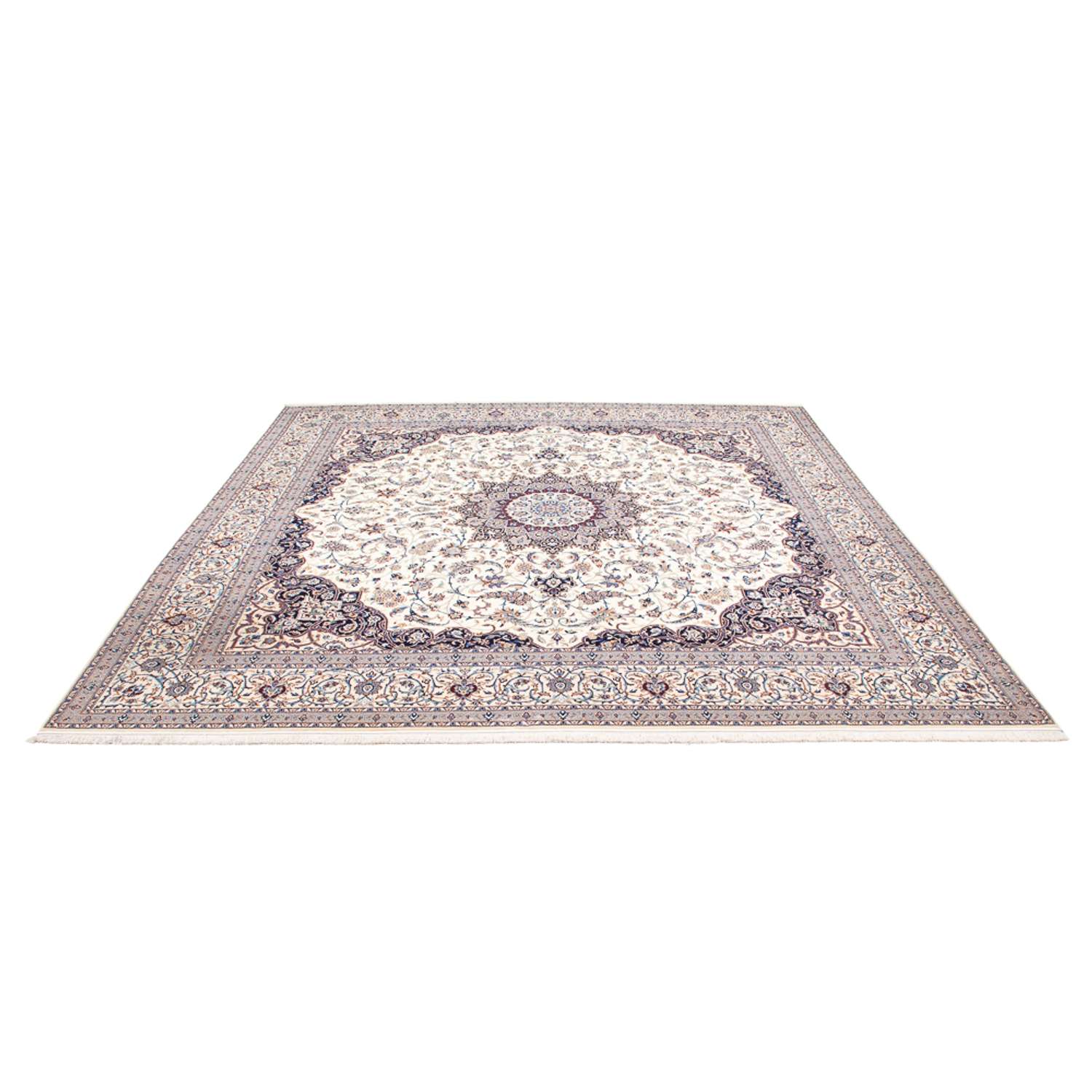 Perský koberec - Nain - Premium čtvercový  - 308 x 308 cm - krémová