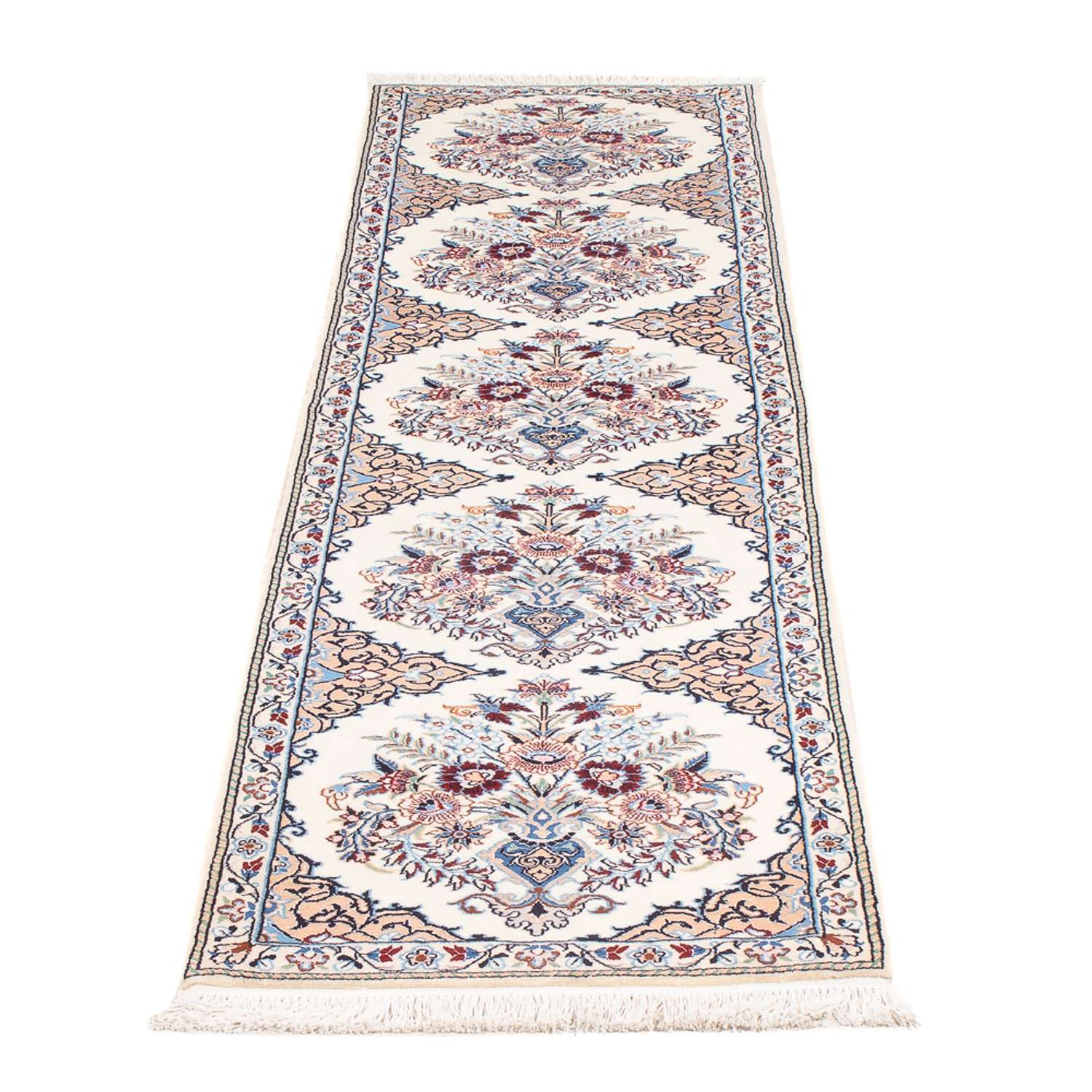 Runner Perský koberec - Nain - Premium - 204 x 50 cm - krémová