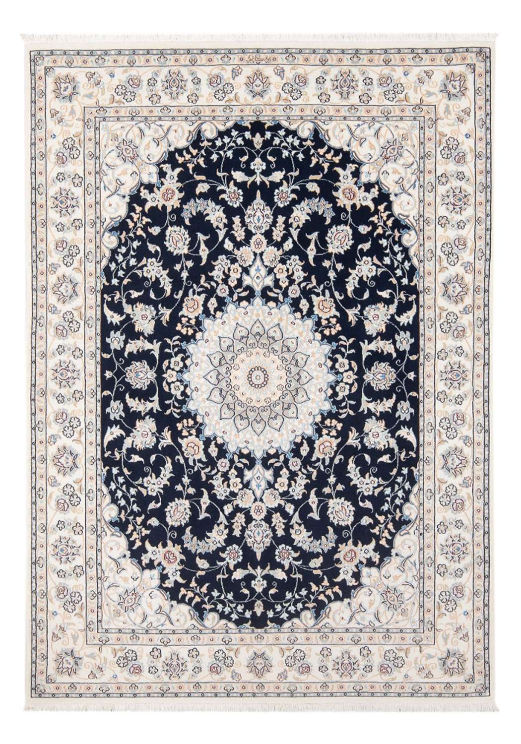 Tapis persan - Nain - Premium - 203 x 149 cm - bleu foncé