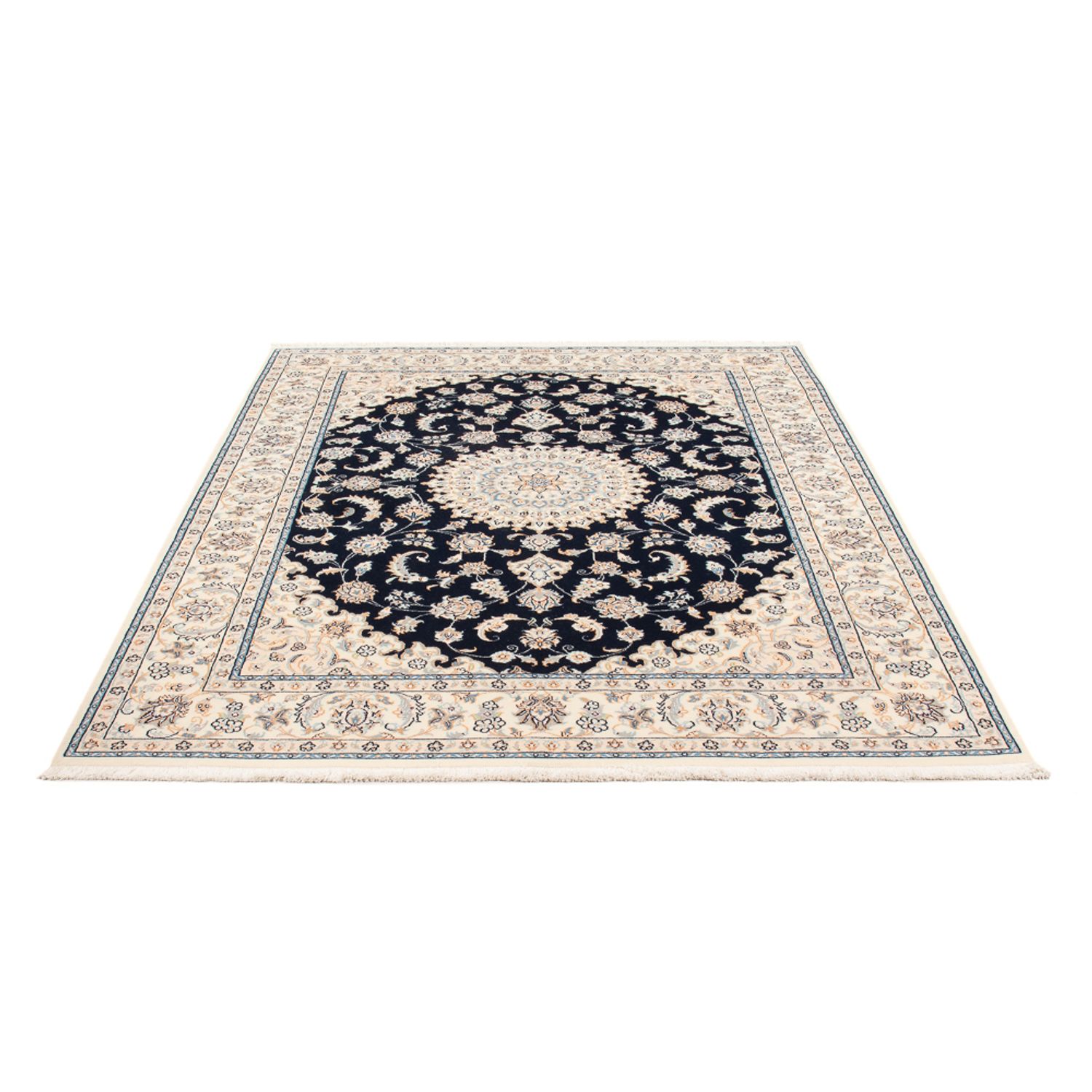 Tapis persan - Nain - Premium - 202 x 151 cm - bleu foncé