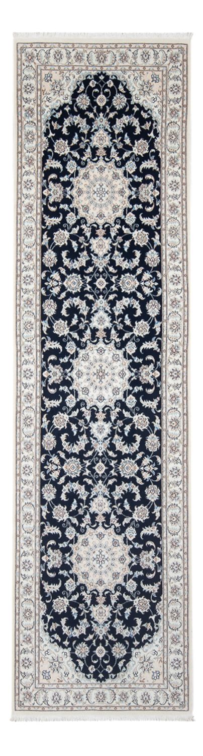 Loper Perzisch tapijt - Nain - Premium - 300 x 88 cm - donkerblauw