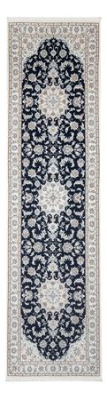 Tapis de couloir Tapis persan - Nain - Premium - 300 x 88 cm - bleu foncé