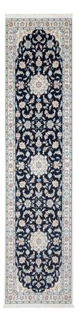 Corredor Tapete Persa - Nain - Premium - 302 x 83 cm - azul escuro