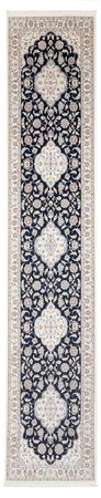 Loper Perzisch tapijt - Nain - Premium - 400 x 90 cm - donkerblauw