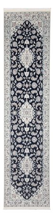 Tapis de couloir Tapis persan - Nain - Premium - 299 x 84 cm - bleu foncé