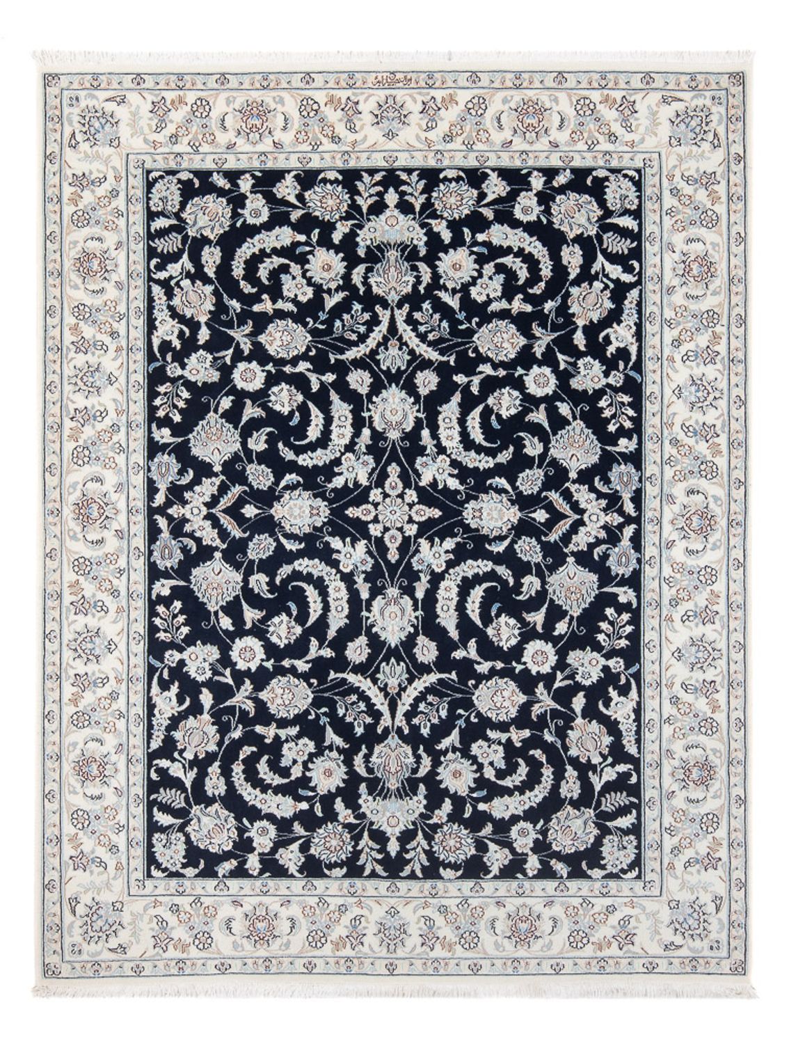 Tapete Persa - Nain - Premium - 196 x 151 cm - azul escuro