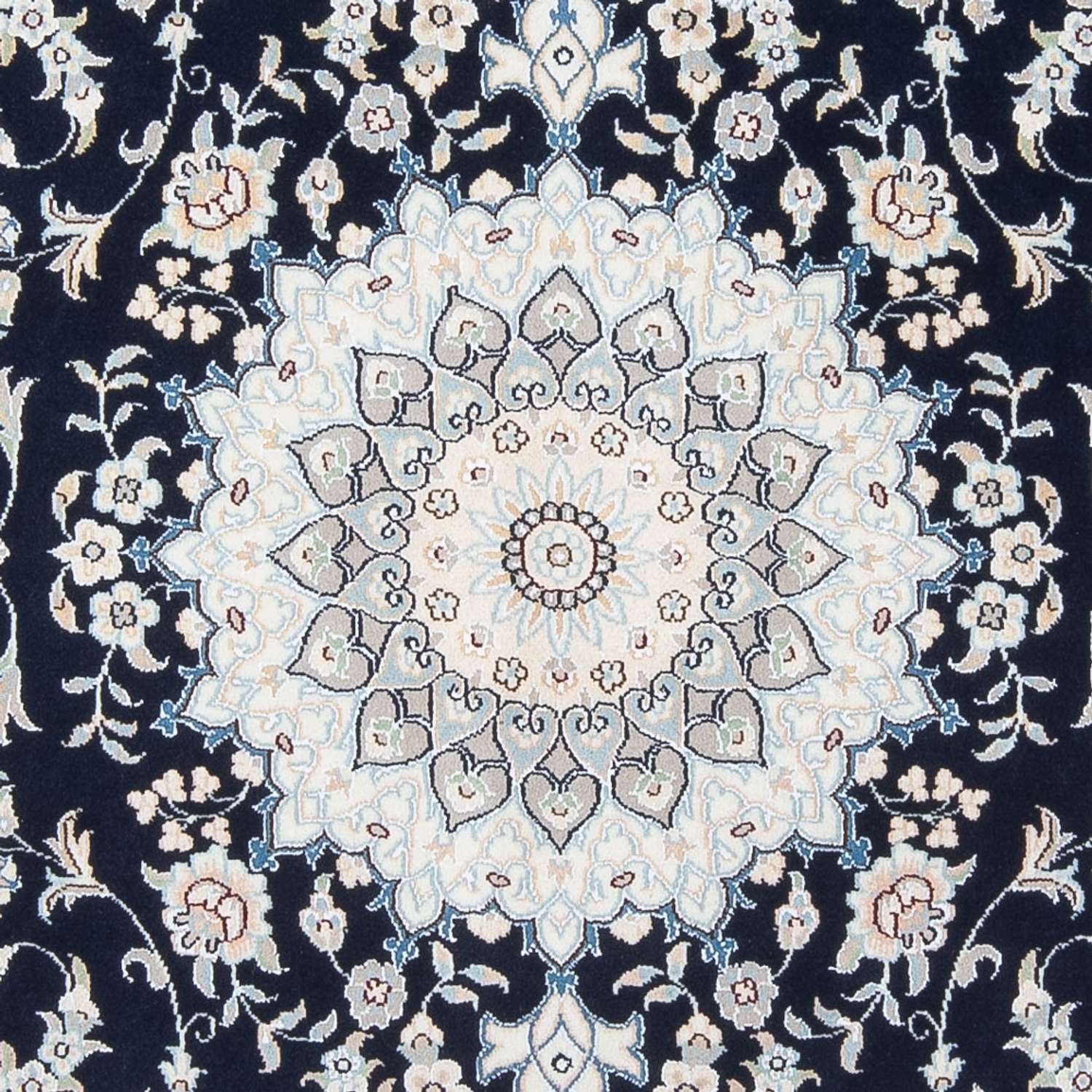 Tapis persan - Nain - Premium - 196 x 148 cm - bleu foncé