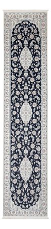 Alfombra de pasillo Alfombra Persa - Nain - Prima - 339 x 86 cm - azul oscuro