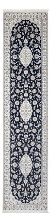 Corredor Tapete Persa - Nain - Premium - 340 x 85 cm - azul escuro