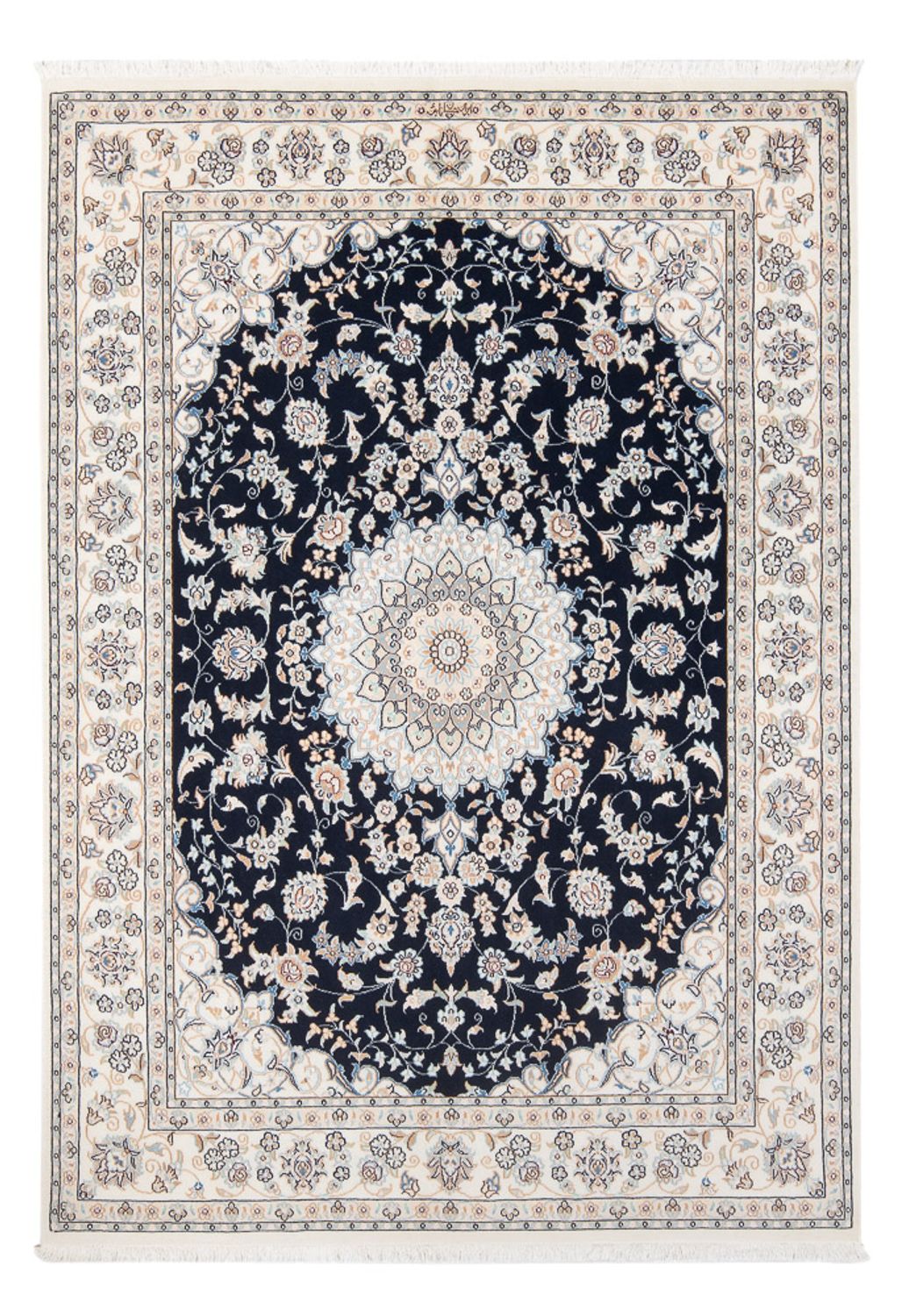 Alfombra Persa - Nain - Prima - 206 x 150 cm - azul oscuro