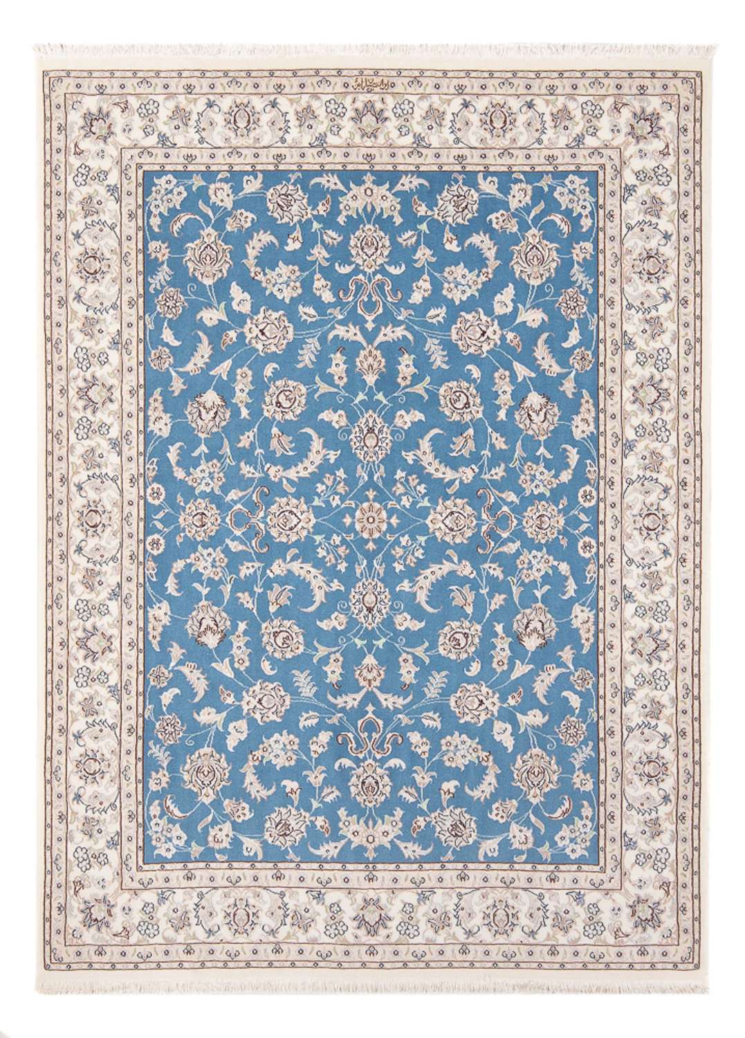 Tapis persan - Nain - Premium - 200 x 146 cm - bleu