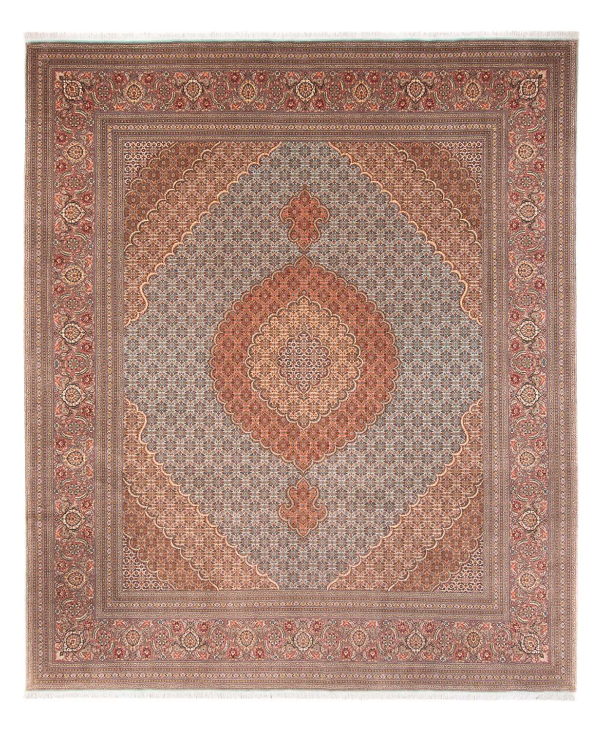 Tapete Persa - Tabriz - Royal - 304 x 248 cm - castanho claro