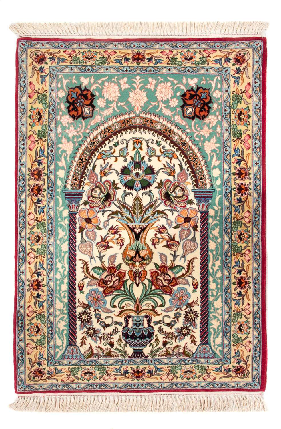 Dywan perski - Isfahan - Premium - 103 x 70 cm - zielona