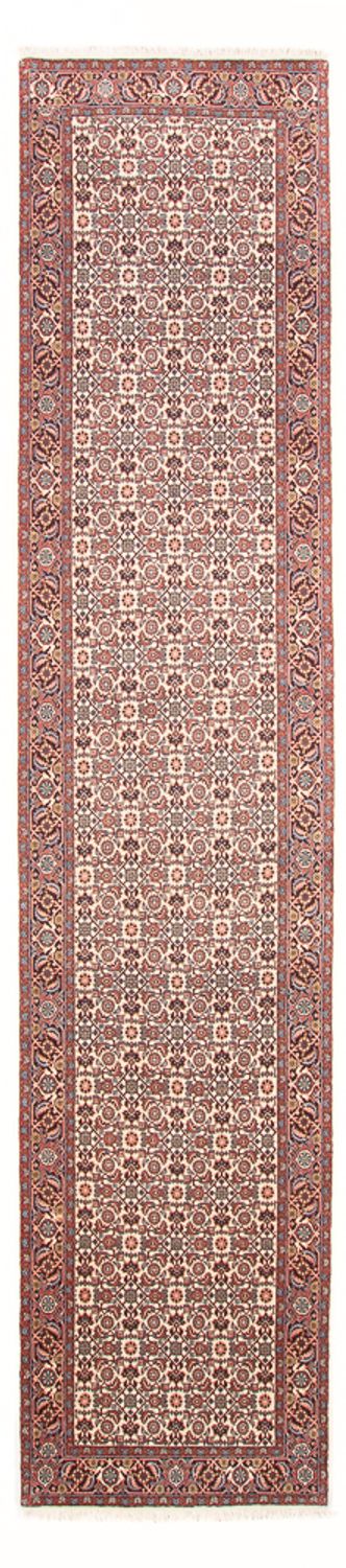 Tapis de couloir Tapis persan - Bidjar - 398 x 85 cm - beige