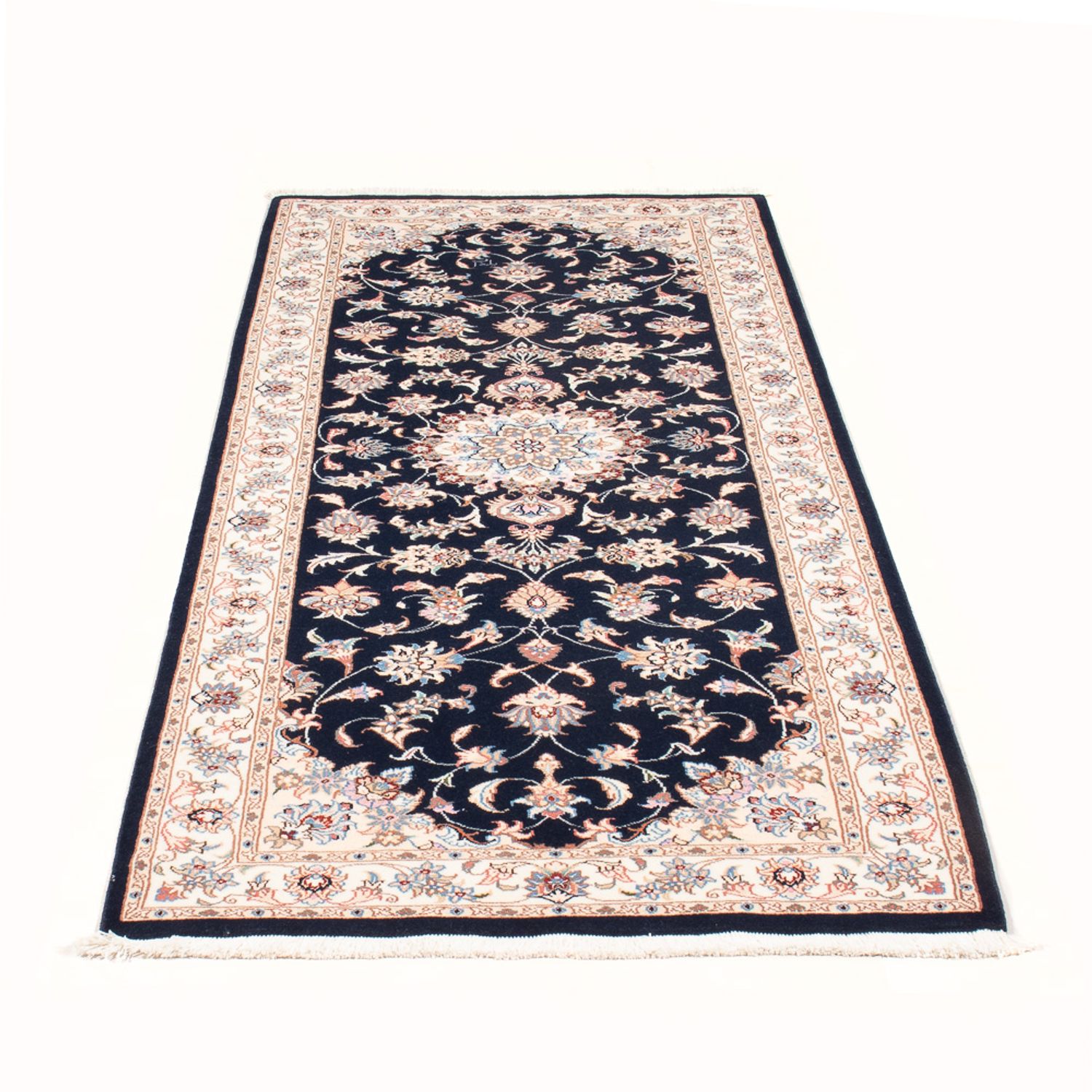 Alfombra de pasillo Alfombra Persa - Tabriz - Real - 208 x 82 cm - azul oscuro