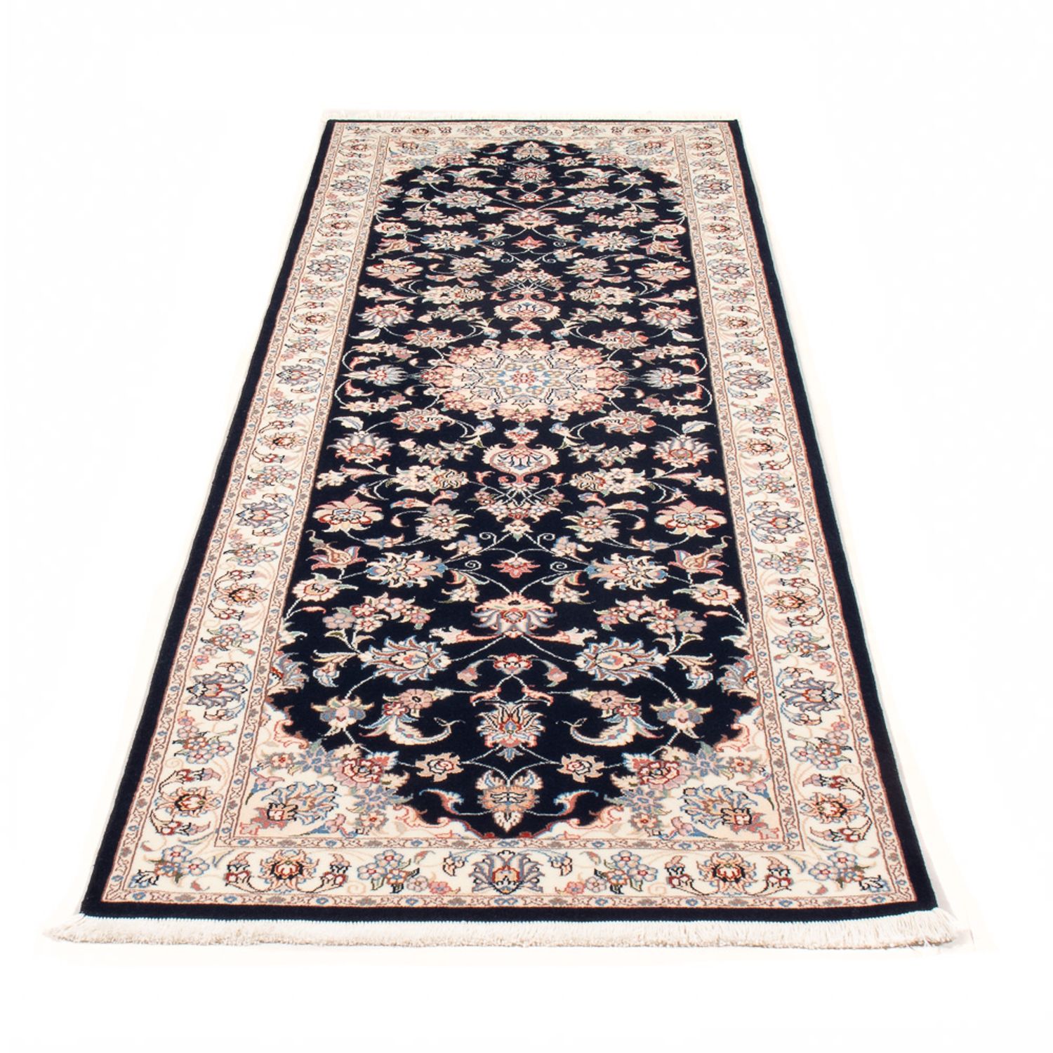 Løper Persisk teppe - Tabriz - Royal - 252 x 81 cm - mørkeblå