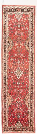 Tapis de couloir Tapis persan - Nomadic - 350 x 96 cm - rouge