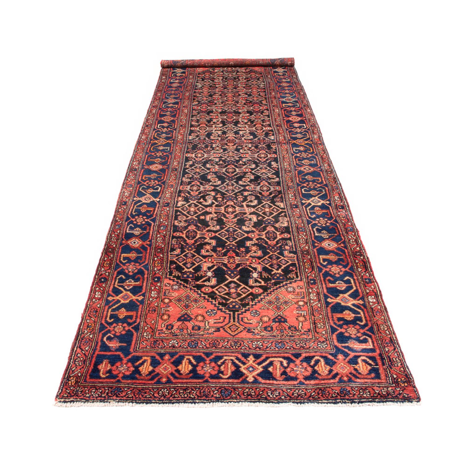 Tapis de couloir Tapis persan - Nomadic - 432 x 112 cm - bleu foncé