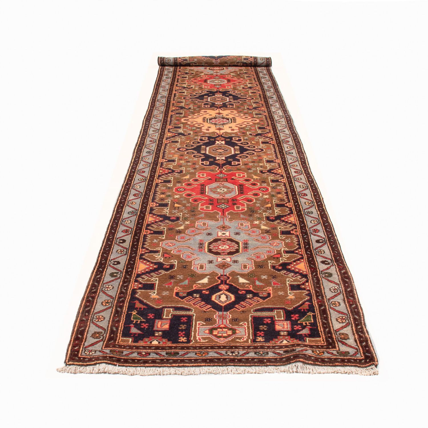 Tapis de couloir Tapis persan - Nomadic - 414 x 106 cm - multicolore