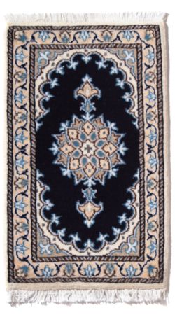 Tapis persan - Nain - 60 x 40 cm - bleu foncé