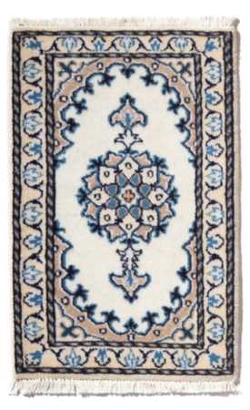 Tapis persan - Nain - 60 x 40 cm - crème