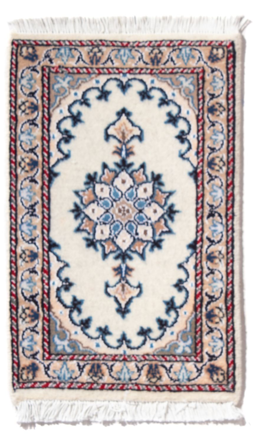 Tapis persan - Nain - 60 x 40 cm - crème