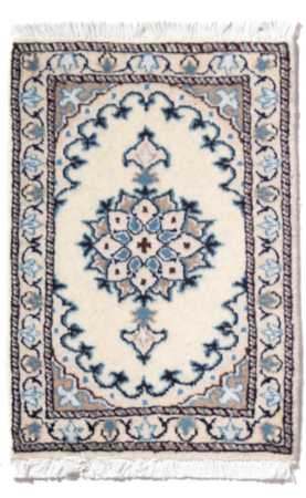 Tapis persan - Nain - 60 x 40 cm - crème