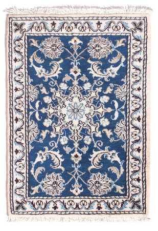 Alfombra persa - Nain - 90 x 60 cm - azul