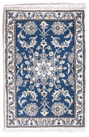 Tapis persan - Nain - 90 x 60 cm - bleu