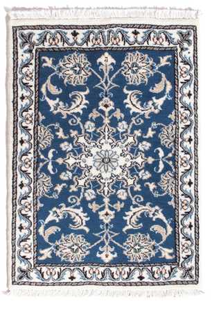 Tapis persan - Nain - 90 x 60 cm - bleu