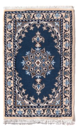 Alfombra persa - Nain - 60 x 40 cm - azul marino