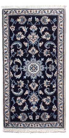 Tapis persan - Nain - 135 x 69 cm - bleu foncé